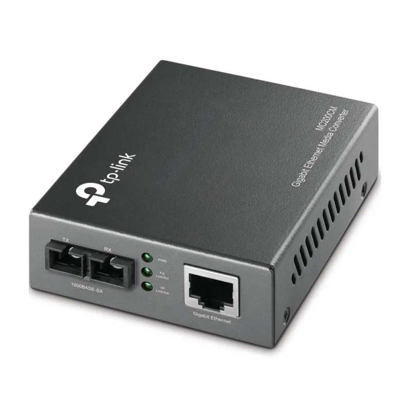 Convertidor de medios TP-Link MC200CM, 1x SC/UPC, 1x RJ45 1000Mb/s, 850nm, Multimodo