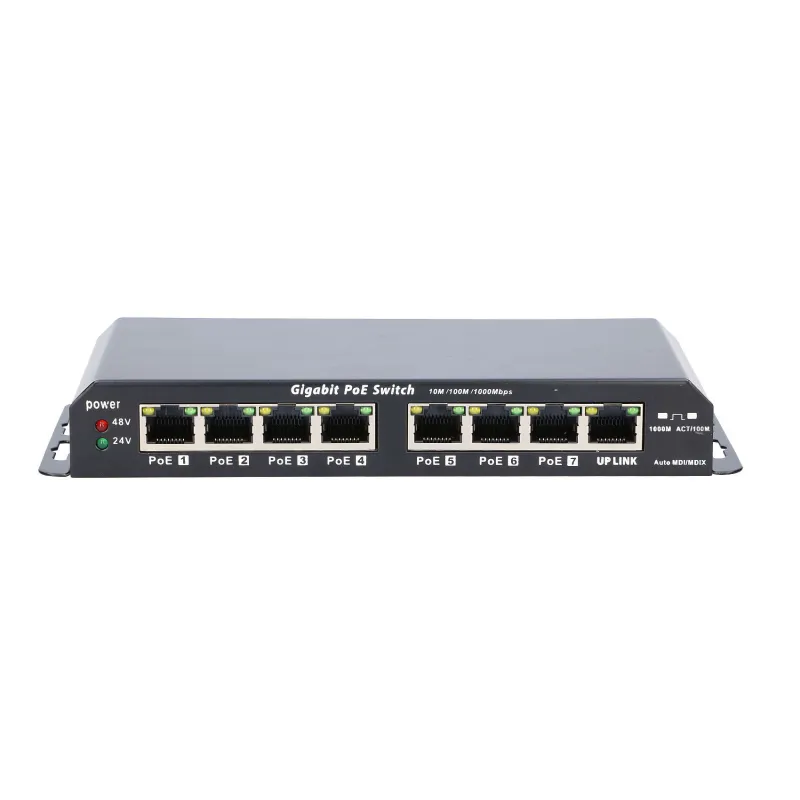 Коммутатор PoE Extralink KRATOS, 7x Gigabit PoE, 1x Uplink RJ45, Блок питания 24V 2.5A, Мощность 60W - Изображение 2