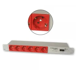 Tinycontrol 6G10A V2 Kırmızı Güç Şeridi, IP, 19'' Rack, 6...