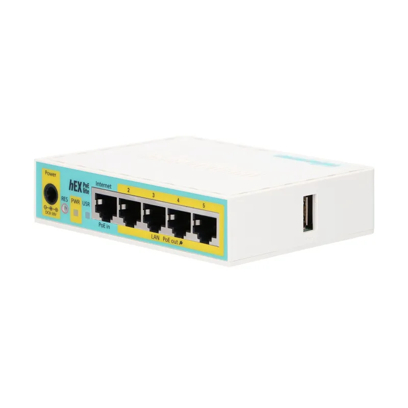 Roteador MikroTik hEX PoE lite, RB750UPr2, 5x RJ45 100Mb/s, 1x USB - Imagem 3