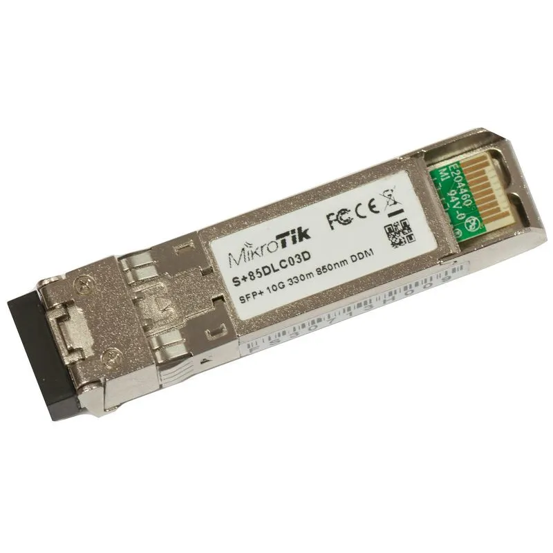 MikroTik S+85DLC03D SFP+ Modülü, 10Gb/s, 850nm, LC/UPC, 300m, Çoklu Mod