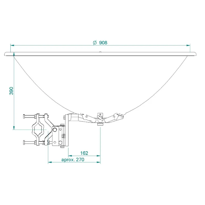 Antenna Parabolica Jirous JRMB-900 10/11, 10.1 – 11.7GHz, 37dBi, Progettata per Mimosa B11 - Immagine 4