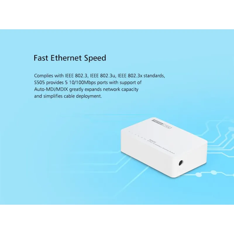 Přepínač Totolink S505, 5x RJ45 100Mb/s, Desktop konstrukce - Obrázek 7