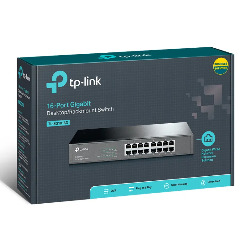 TP-Link TL-SG1016D Switch, 16x RJ45 Gigabit 1000Mb/s, Rack Mount, Unmanaged - Image 4
