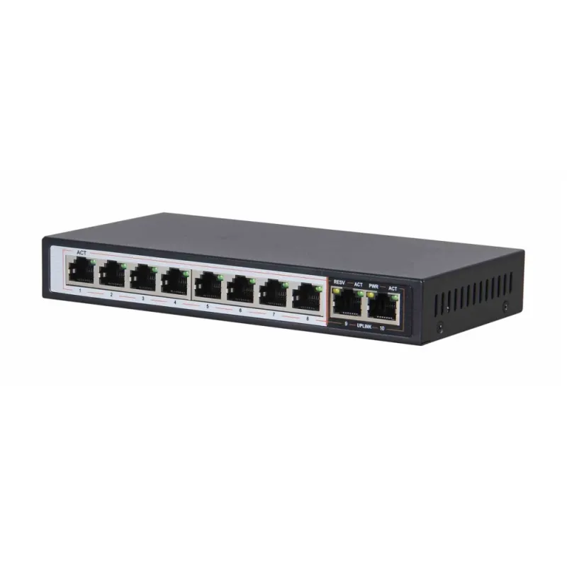 Přepínač PoE Extralink CERES, 8x 100Mb/s PoE/PoE+, 2x RJ45 Uplink 100Mb/s, 96W - Obrázek 4