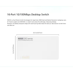Switch Totolink SW16D, 16x RJ45 100Mb/s, Carcasa de escritorio, No gestionado - Imagen 6