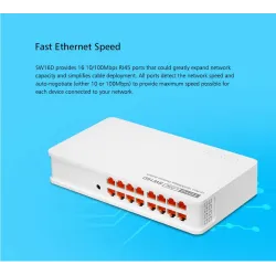 Switch Totolink SW16D, 16x RJ45 100Mb/s, Caixa de Mesa, Não Gerenciado - Imagem 7