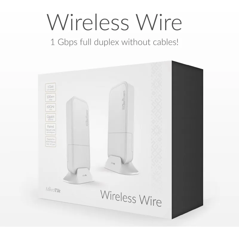 MikroTik Wireless Wire | Radiolinia | RBwAPG-60adkit, 60GHz, 1x RJ45 1000Mb/s - Zdjęcie 2