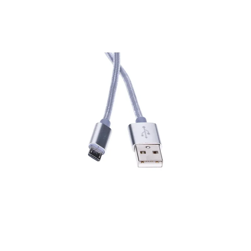 Extralink MicroUSB Cable for ANDROID Smartphones, 2A, 1M Length, Reinforced with Braided Shield, Silver - Image 2