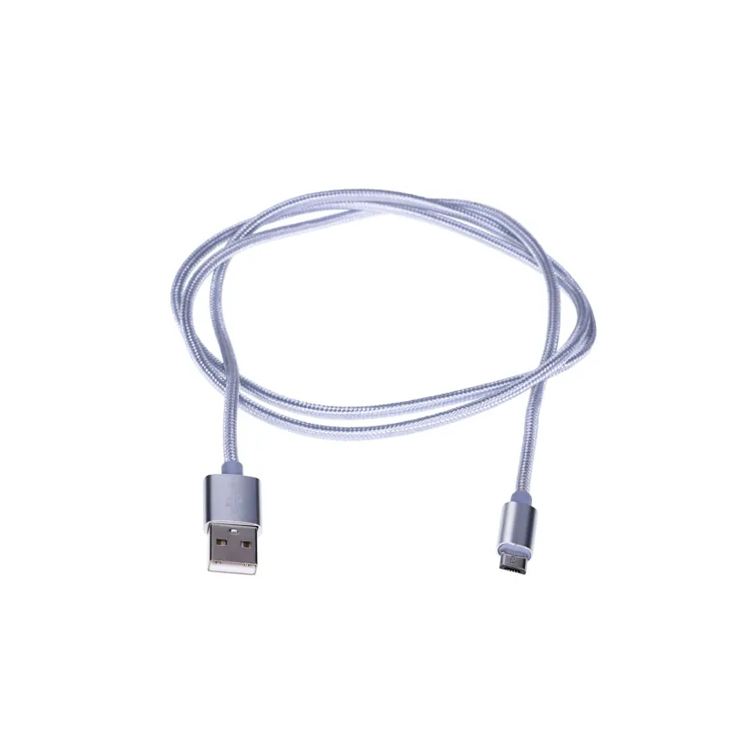 Cabo MicroUSB Extralink para Smartphones ANDROID, 2A, Comprimento de 1M, Reforçado com Trançado, Prata - Imagem 3