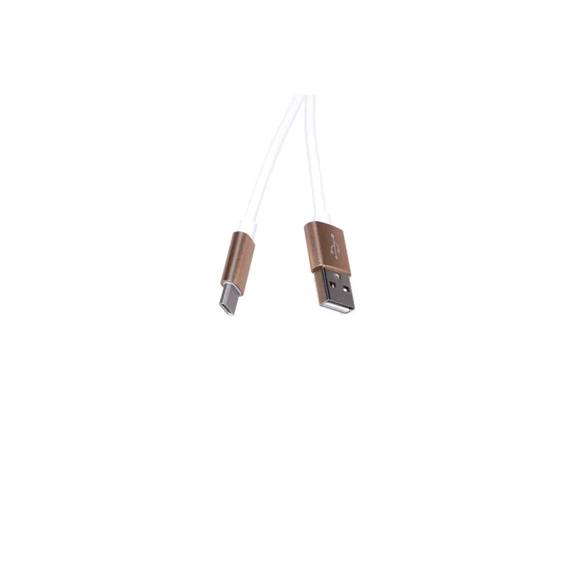 Cabo USB Tipo C Extralink para Smartphones ANDROID, Corrente Máxima 3A, Comprimento 1M, Branco - Imagem 2