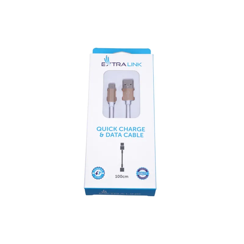 USB Type-C Cable Extralink for Android Smartphones, Max Current 3A, 1M Length, White - Image 5