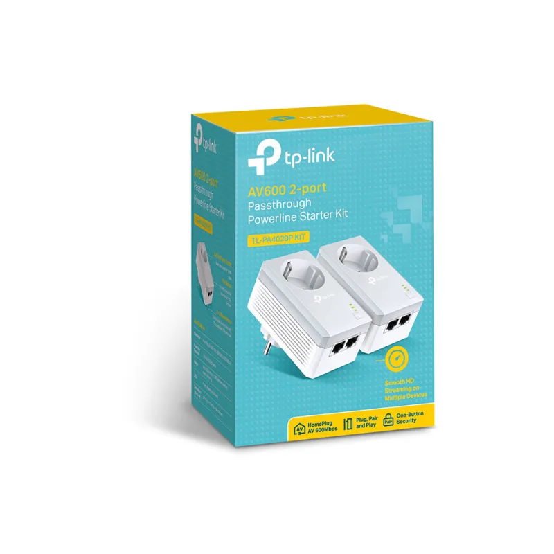Power Line TP-Link TL-PA4020P KIT, AV600, 2x RJ45 100Mb/s, Com tomada elétrica, Dois adaptadores - Imagem 2
