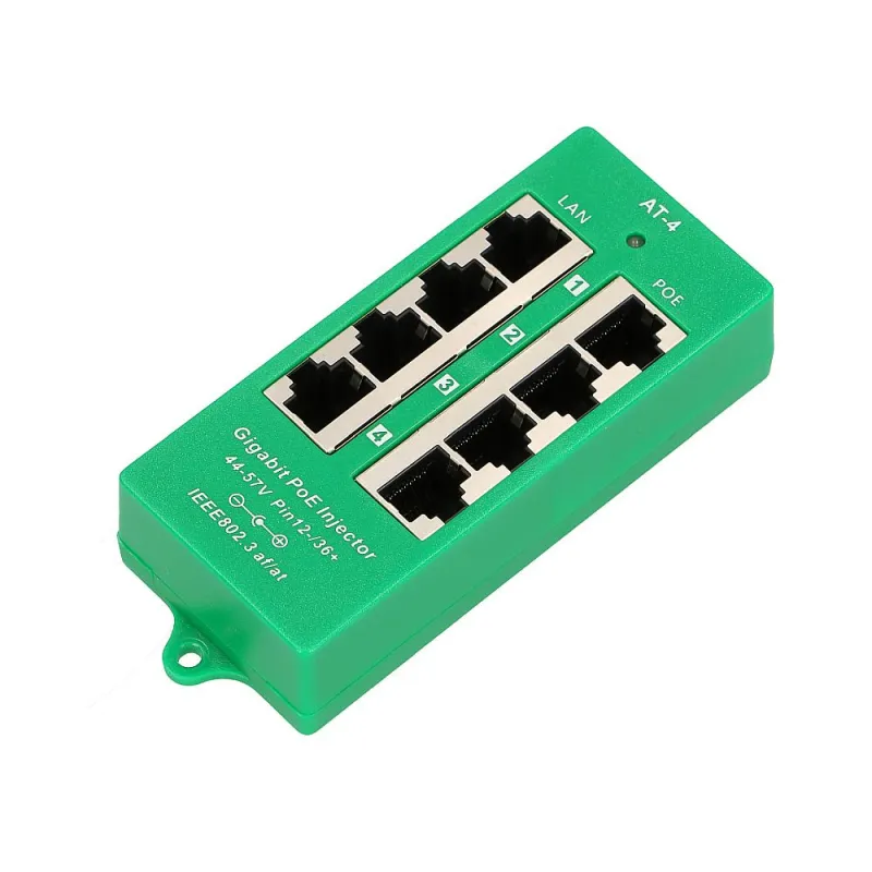 Extralink 4 Portowy | Gigabit PoE Injector | Aktywny, 4 porty Gigabit 802.3at/af, Mode A - Zdjęcie 2