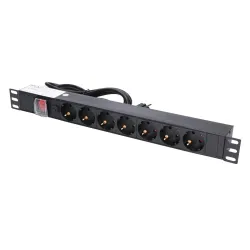 Extralink EXPDU7EU SW Power Strip, 19" 1U, 7 EU Sockets,...
