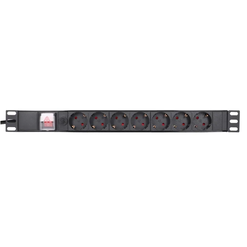 Regleta de alimentación Extralink EXPDU7EU SW, 19" 1U, 7 enchufes EU, con interruptor, 2m - Imagen 5