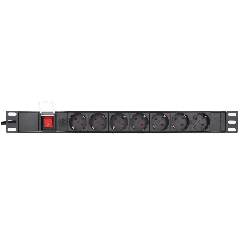 Regleta de alimentación Extralink EXPDU7EU SW, 19" 1U, 7 enchufes EU, con interruptor, 2m - Imagen 6