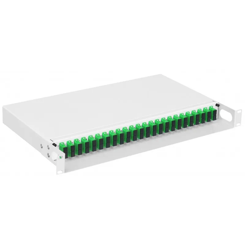 Mantar PS 19 1U SC 24 Duplex Fiber Optik Patch Panel NG, kılavuz olmadan kayar çıkış, derinlik 290 mm - Görsel 3