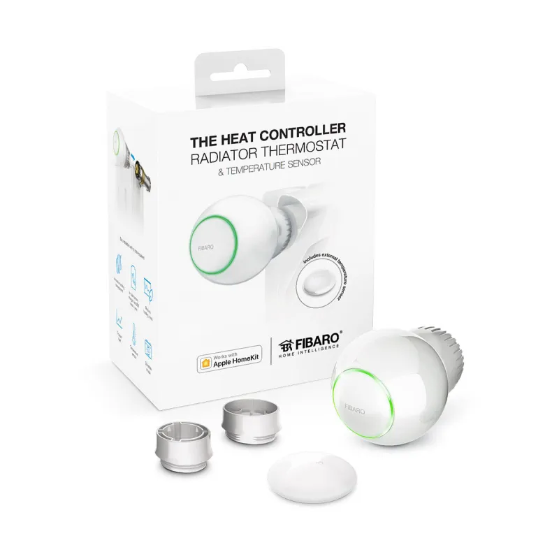 Controlador de temperatura Fibaro FGT-001 ZW5 EU, faixa de 0-40°C, precisão de 0,5°C