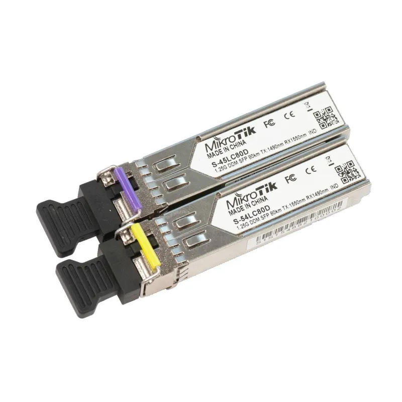 SFP modul MikroTik S-4554LC80D, 1,25Gb/s, LC, 80km,jednomódový, pár (T1490nm/R1550nm) + (T1550nm/R1490nm)