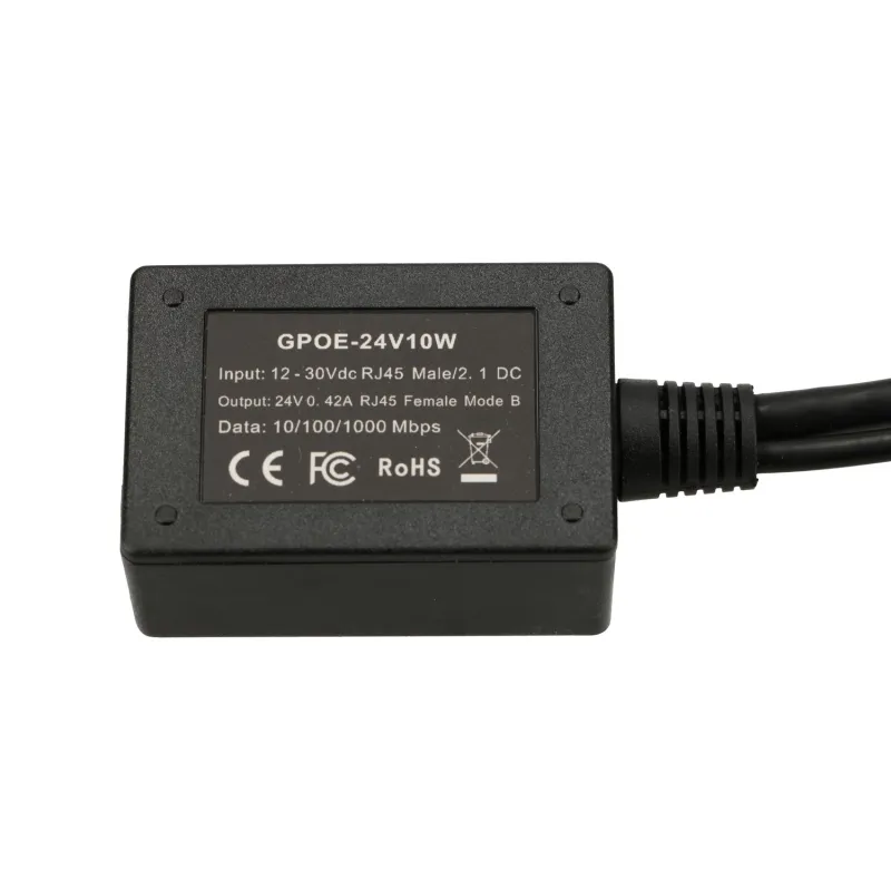 Inversor PoE Extralink de 1 Puerto, Entrada 1x 1000Mb/s RJ45/Jack 10-24V, Salida 24V - Imagen 4