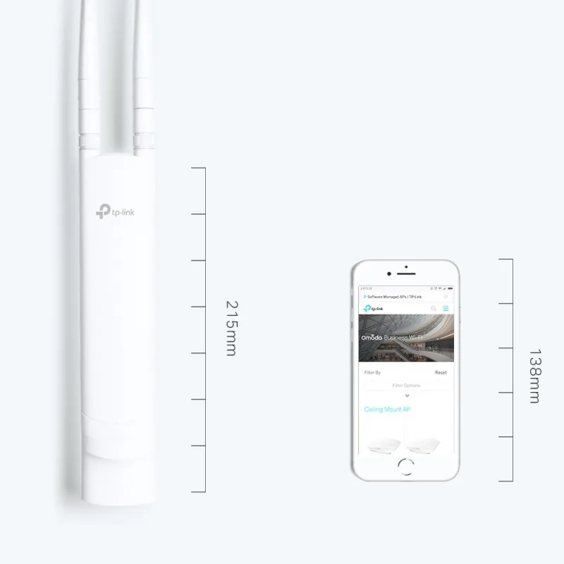 TP-Link EAP110-Outdoor Access Point, N300, MIMO, 1x RJ45 100Mb/s, Außenbereich - Bild 4
