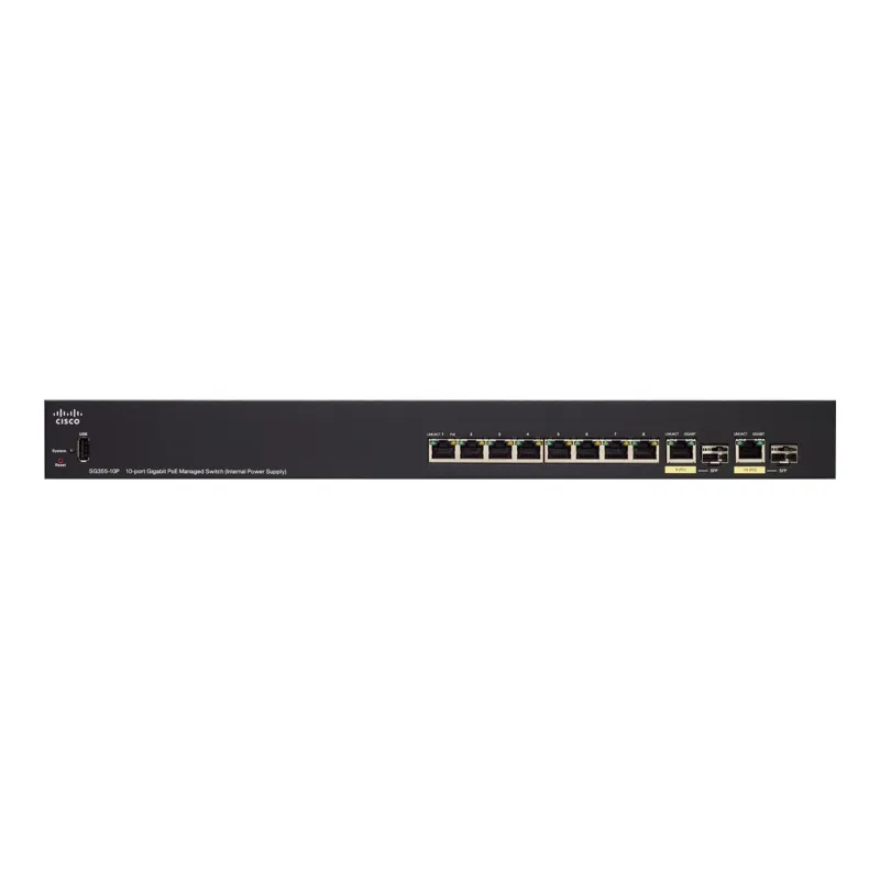 Switch Cisco SG355-10P, 10x 1000Mb/s PoE, 62W, 2x Combo (RJ45/SFP) - Immagine 3