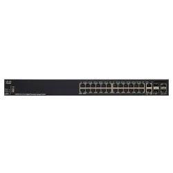 Switch PoE Cisco SG350X-24MP, 24x Gigabit RJ45 PoE, 2x Combo 10G (RJ45/SFP+), 2x SFP+, 382W PoE, impilabile - Immagine 2