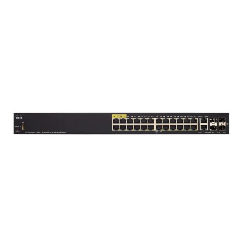 Коммутатор PoE Cisco SG350-28MP, 24x 1000Mb/s PoE, 382W, 2x Combo(RJ45/SFP) + 2x SFP, Управляемый - Изображение 2