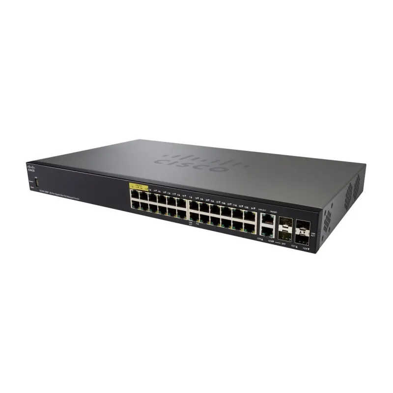 Cisco SG350-28MP PoE Switch, 24x 1000Mb/s PoE, 382W, 2x Combo(RJ45/SFP) + 2x SFP, Yönetilebilir - Görsel 3