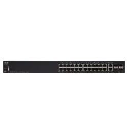 Cisco SF250-24P | Switch PoE | 24x 100Mb/s PoE/PoE+, 2x 1Gb/s Combo(RJ45/SFP), PoE 185W, Zarządzalny - Zdjęcie 2