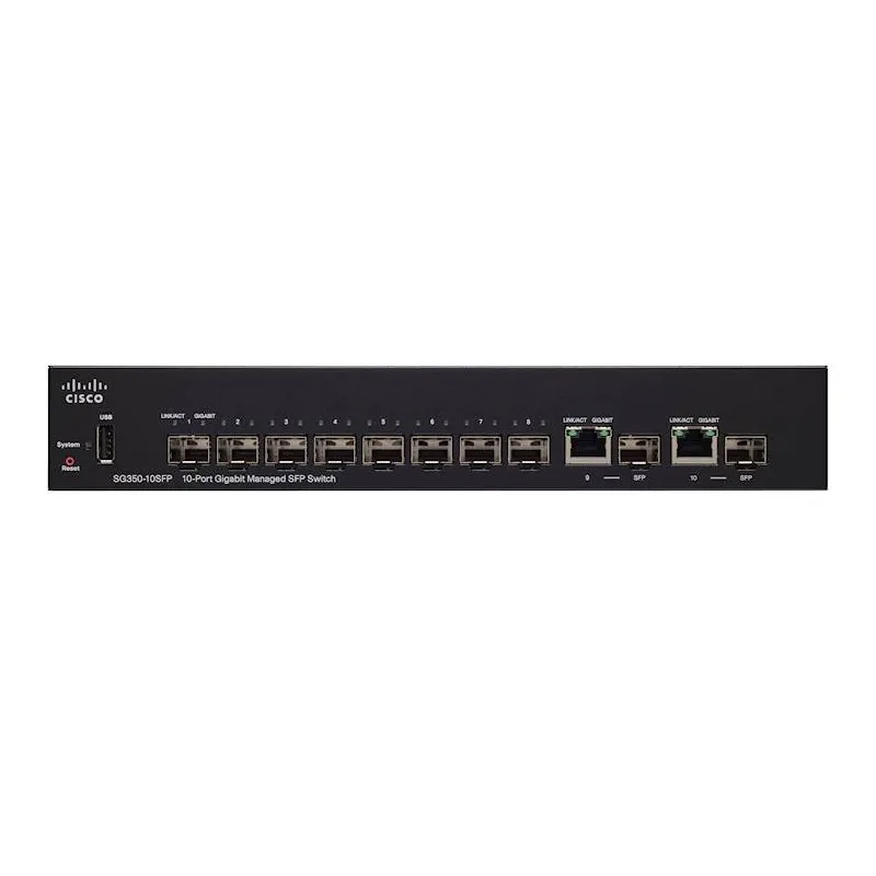Switch Cisco SG350-10SFP, 8x SFP, 2x Combo (RJ45/SFP), Spravovaný - Obrázek 2