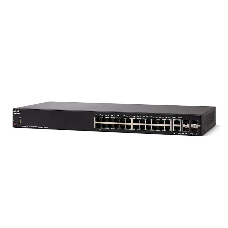 Přepínač Cisco SF350-24, 24x 100Mb/s, 2x 1Gb/s Combo (RJ45/SFP) + 2x SFP, Spravovaný