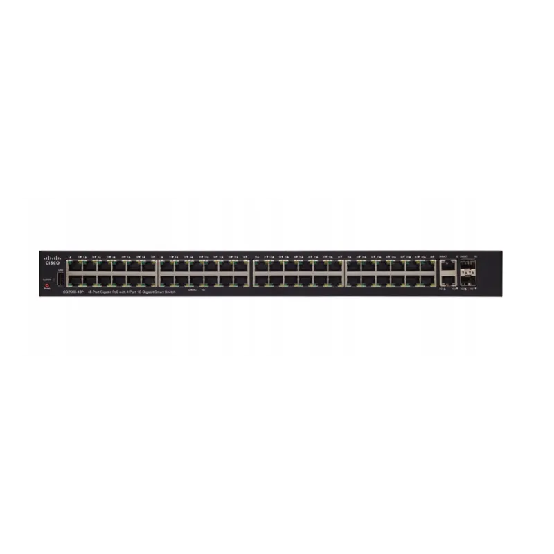 Cisco SG250X-48P PoE Anahtarı, 48x 1000Mb/s PoE/PoE+, 382W, 2x 10Gb/s, 2x SFP+, Yönetilebilir - Görsel 2