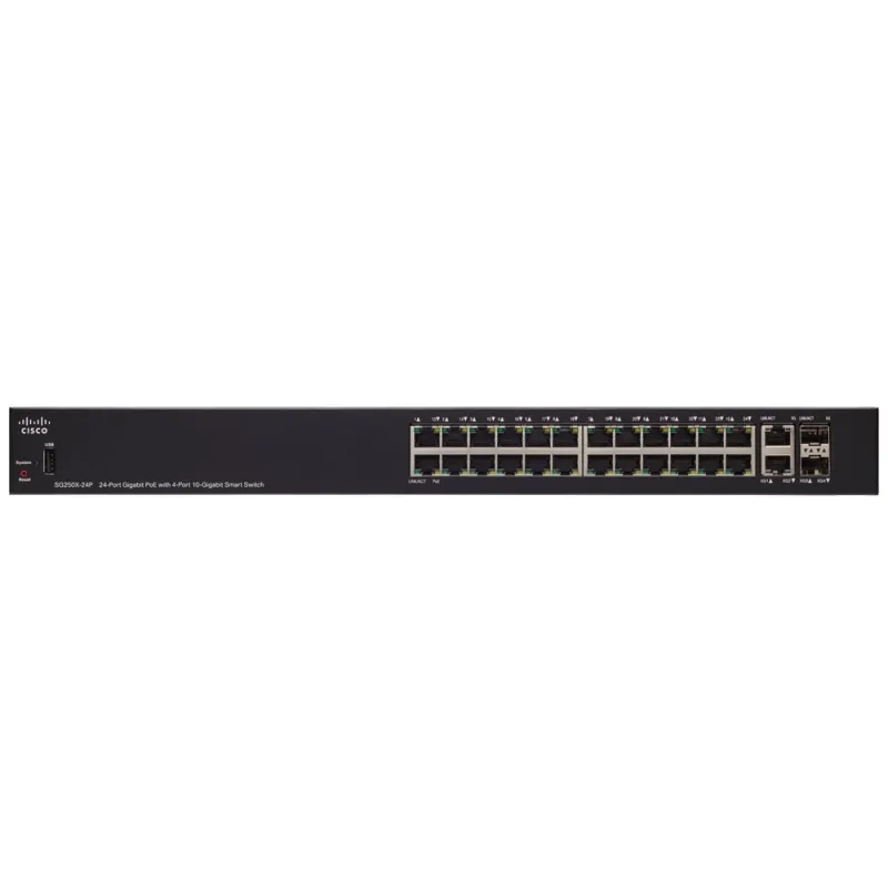 Cisco SG250X-24P PoE Switch, 24x 1000Mb/s PoE/PoE+, 195W, 2x 10Gb/s, 2x SFP+, Managed - Image 2