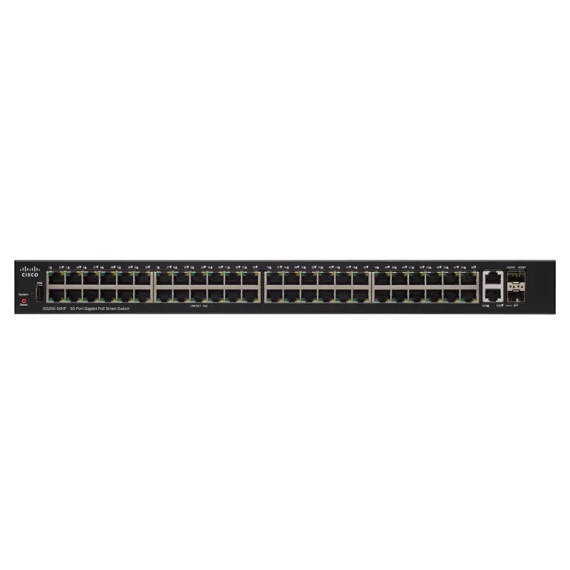Switch PoE Cisco SG250-50HP, 48x 1000Mb/s PoE/PoE+, 2x 1Gb/s Combo, 192W PoE, Gerenciado - Imagem 2