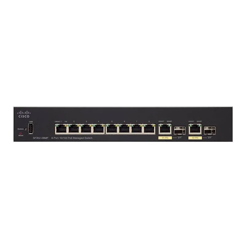 Switch Cisco SF352-08MP, 8x 100Mb/s Max PoE, 128W, 2x 1Gb/s Combo (RJ45/SFP), Gestito - Immagine 2