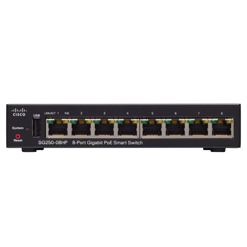 Switch PoE Cisco SG250-08HP, 8x 1000Mb/s PoE/PoE+, Potenza di 45W, Gestito - Immagine 2