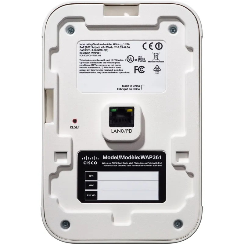Cisco WAP361 Access Point, Dualband, AC1200 Wave 2, 2x2 MIMO, 5x RJ45 1Gb/s, PoE - Bild 3