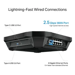 TP-link Archer AX6000 | Router WiFi | 8x RJ45 1000Mb/s, 1x 2.5G RJ45 WAN, 2x USB - Zdjęcie 2