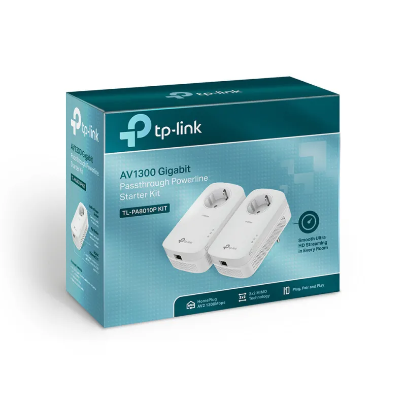 TP-Link TL-PA8010P Kiti AV1300 Powerline Adaptör Seti, HomePlug AV - Görsel 2