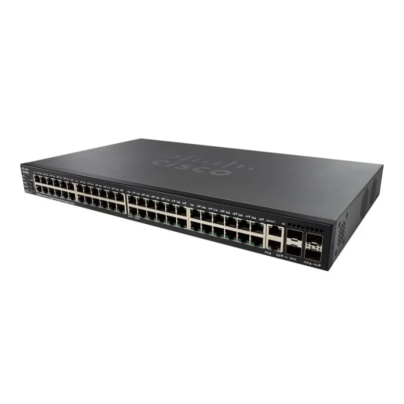 Cisco SG550X-48MP PoE Anahtarı, 46x 1000Mb/s PoE, 2x 10G Combo (RJ45/SFP+), 2x SFP+, 740W, Yığınlanabilir - Görsel 2