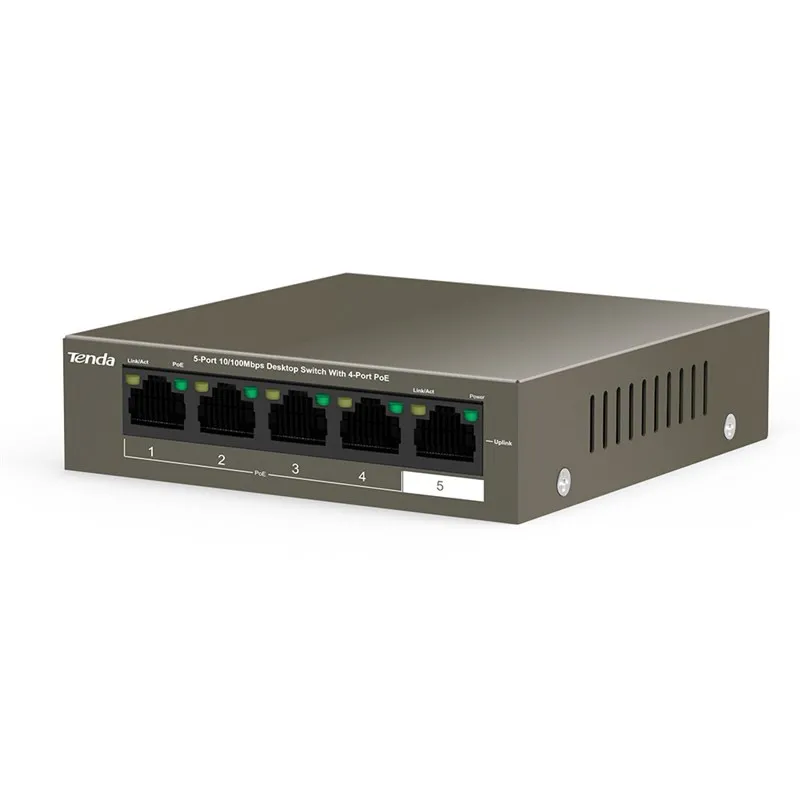 Коммутатор PoE Tenda TEF1105P-4-38W, 4x 10/100Mbps PoE, 1x 10/100Mbps UPLINK, 35W - Изображение 2