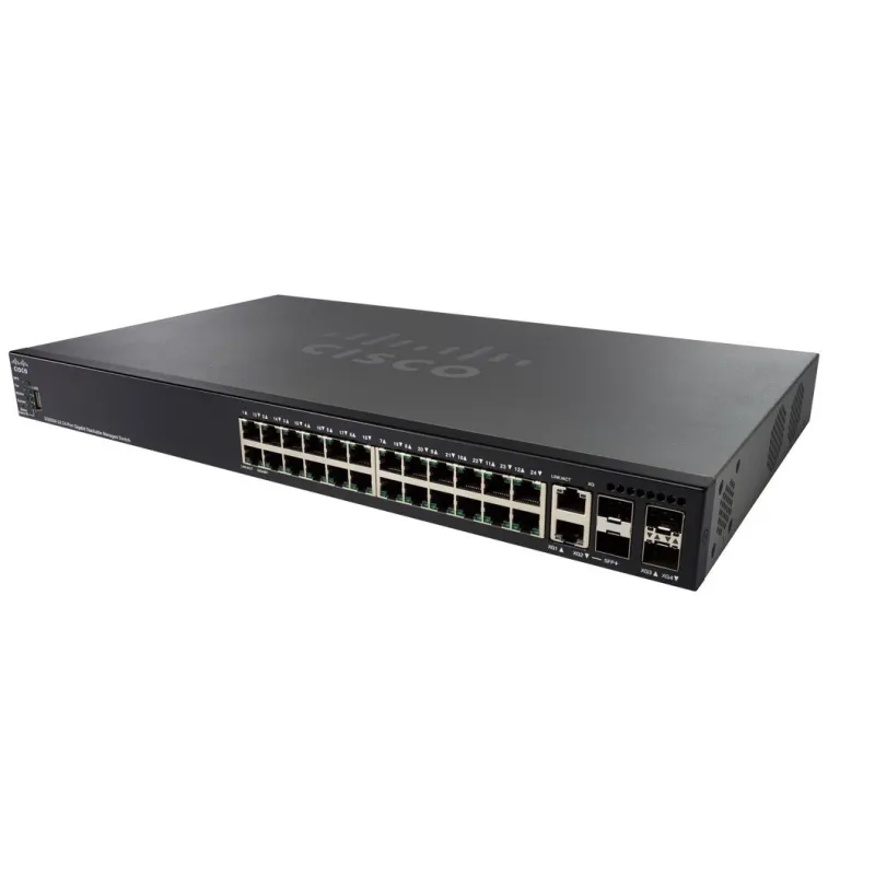 Cisco SG550X-24P PoE Switch, 24x Gigabit RJ45 PoE, 2x 10G Combo (RJ45/SFP+), 2x SFP+, 195W PoE, Stackable - Image 2