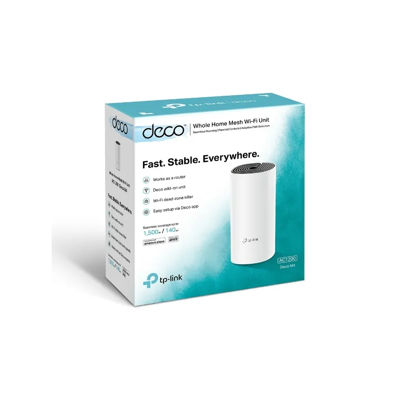 TP-Link Deco M4 WiFi Router 1-Pack, MU-MIMO, AC1200, Dual Band, Mesh, 4x RJ45 1000Mb/s - Image 3