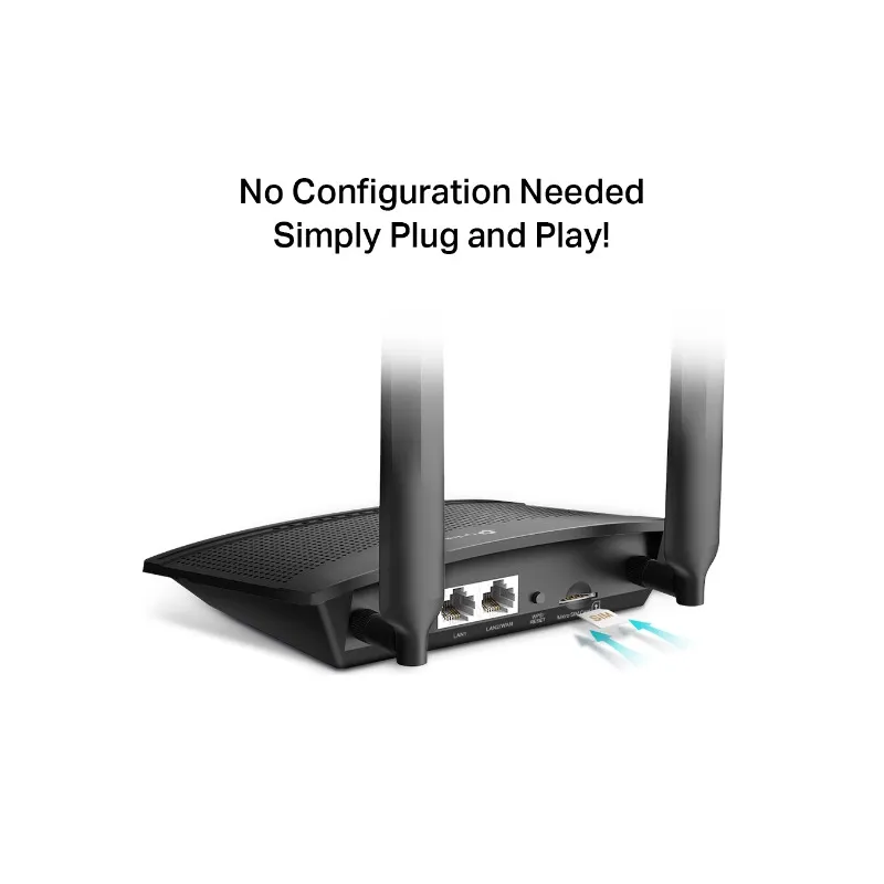 Маршрутизатор LTE TP-Link Archer MR100, 2,4GHz, 2x RJ45 100Mb/s, 1x microSIM - Изображение 2