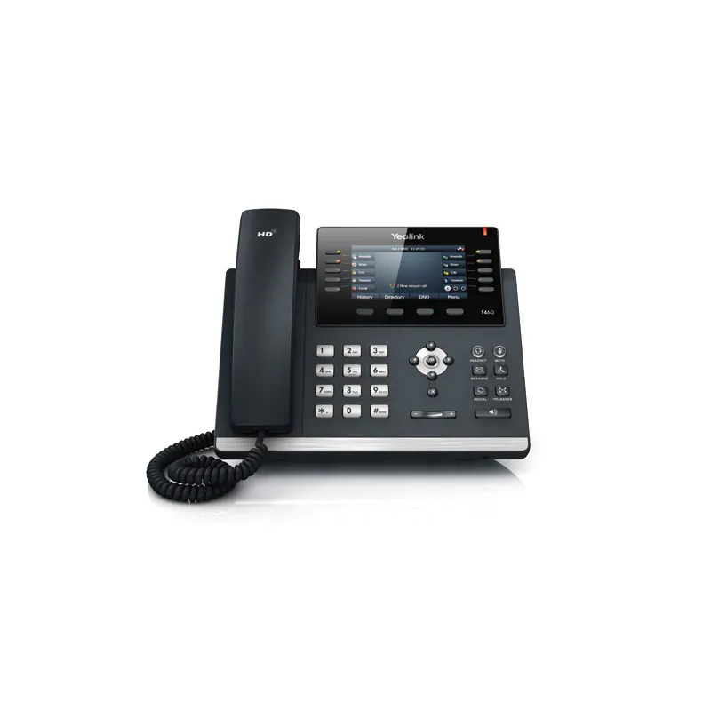 VoIP telefon Yealink SIP-T46U, 2x RJ45 1000Mb/s, displej, PoE, USB, bez napájecího zdroje