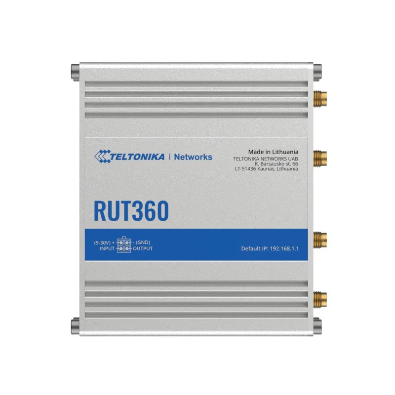 Промышленный LTE роутер Teltonika RUT360, Cat.6, 1x LAN, 1x WAN 100Mb/s WiFi 2.4GHz, RUT360 000000 - Изображение 3