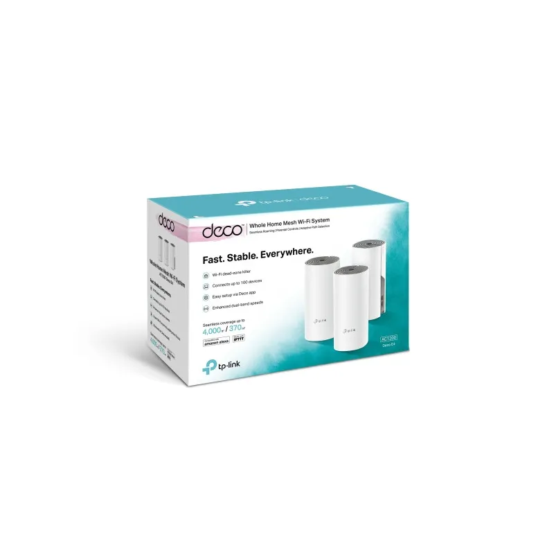 Router WiFi TP-Link Deco E4 3-Pack, AC1200, Dual Band, Mesh, RJ45 100Mb/s - Immagine 3
