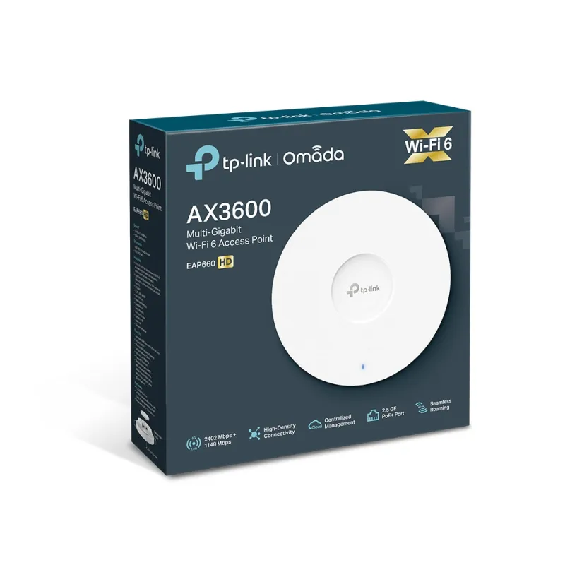 TP-Link EAP660 HD Access Point, MU-MIMO, AX3600, Dual Band, 1x RJ45 2.5Gb/s - Image 5